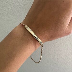 Banana republic Sleek Gold Bar Bracelet with crystals